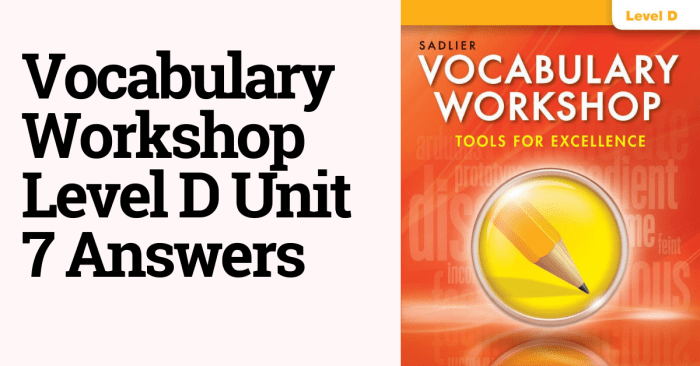 Vocabulary workshop level d unit 7 answers