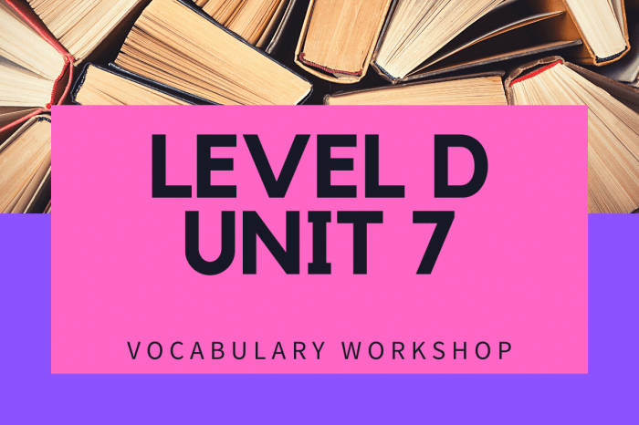 Vocabulary workshop level d unit 7 answers