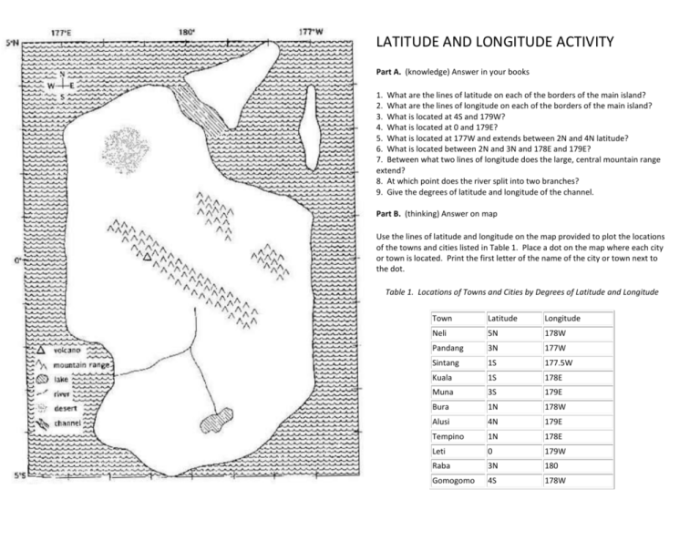 Lab activity latitude and longitude answer key